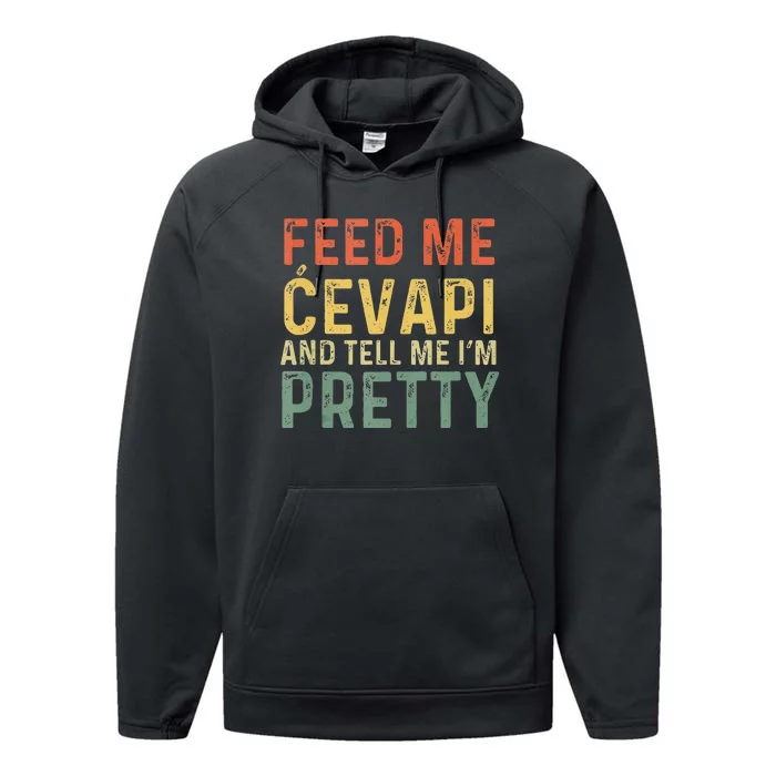 Feed Me Cevapi Funny Balkan Food Performance Fleece Hoodie