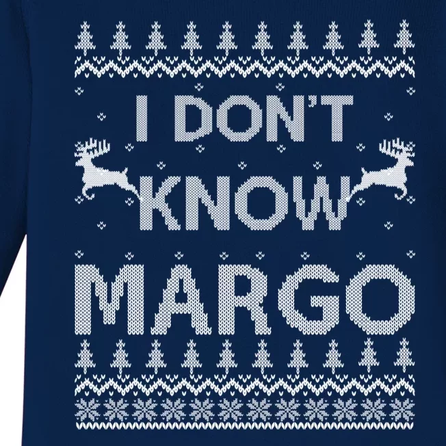 Funny Matching Couple I DonT Know Margo Ugly Christmas Baby Long Sleeve Bodysuit