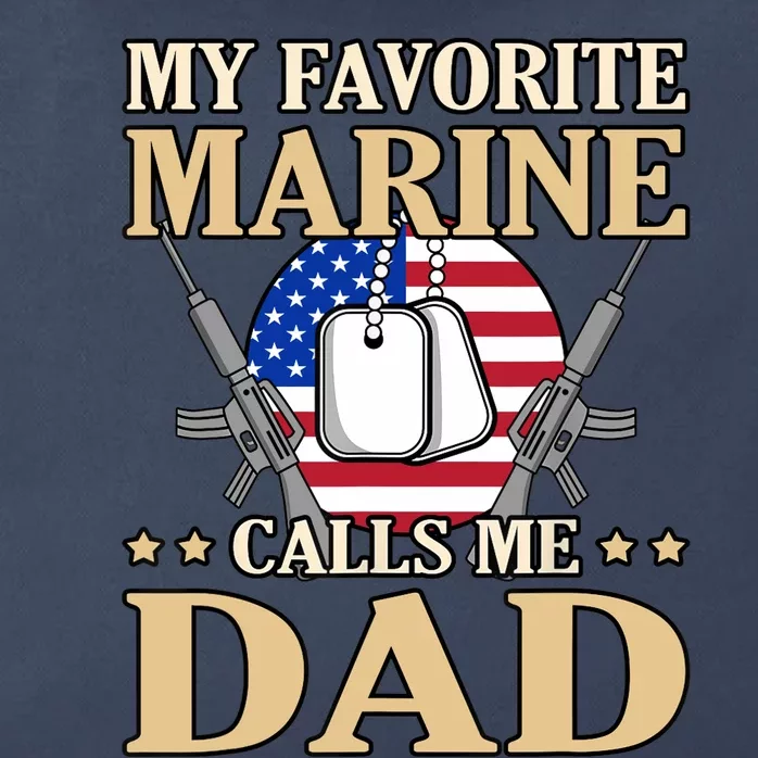 Favorite Marine Calls Me Dad Father’s Day Father Graphic Zip Tote Bag