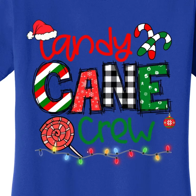 Funny Merry Christmas Candy Cane Crew Matching Family Xmas Gift Women's T-Shirt