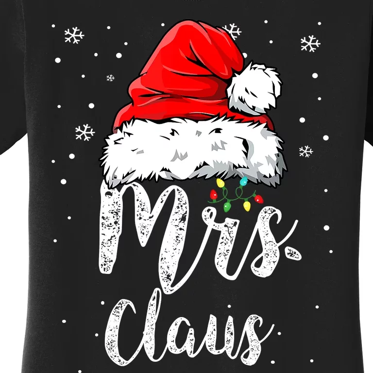 Funny Mrs Claus Santa Hat Christmas Matching Couples Women's T-Shirt