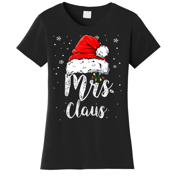 Funny Mrs Claus Santa Hat Christmas Matching Couples Women's T-Shirt