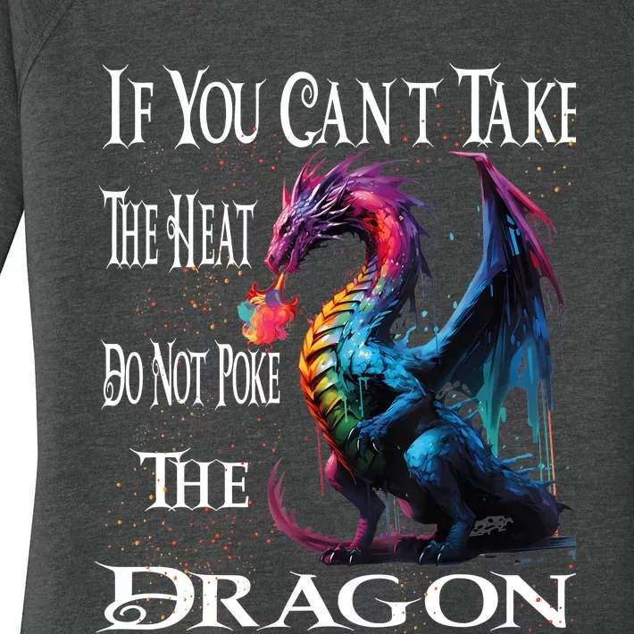 Flying Mythical Creature Cool Dragon Flame Spewing Dragon Women's Perfect Tri Tunic Long Sleeve Shirt