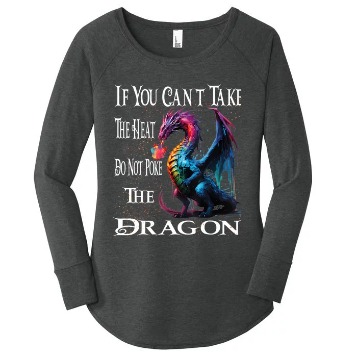 Flying Mythical Creature Cool Dragon Flame Spewing Dragon Women's Perfect Tri Tunic Long Sleeve Shirt