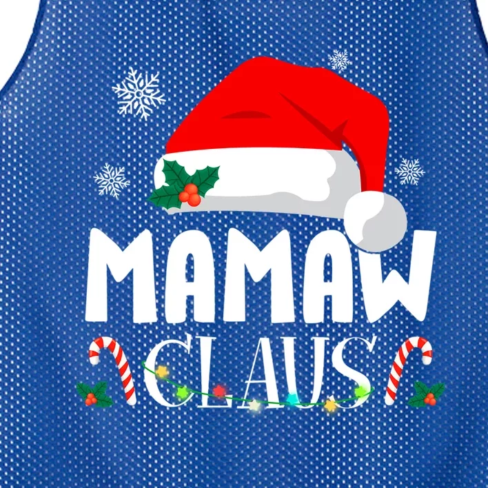 Funny Mamaw Claus Matching Christmas Pajamas Xmas Family Funny Gift Mesh Reversible Basketball Jersey Tank