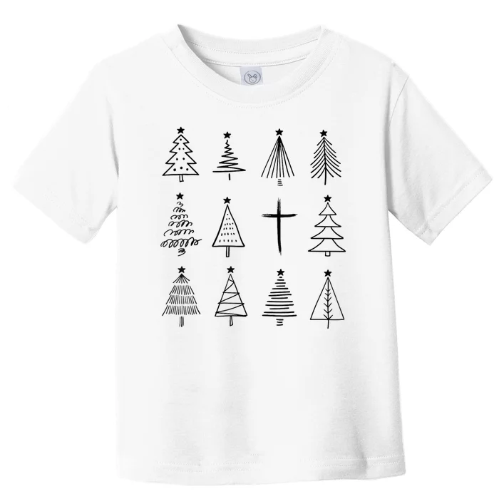 Family Matching Christian Christmas Tree For Jesus Lover Toddler T-Shirt