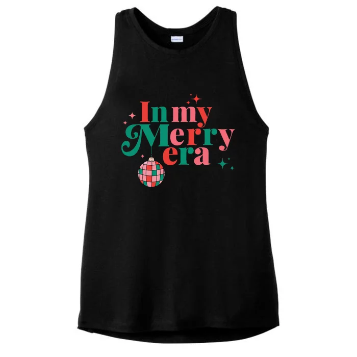 Funny Merry Christmas In My Merry Era Xmas Holiday Christmas Ladies Tri-Blend Wicking Tank