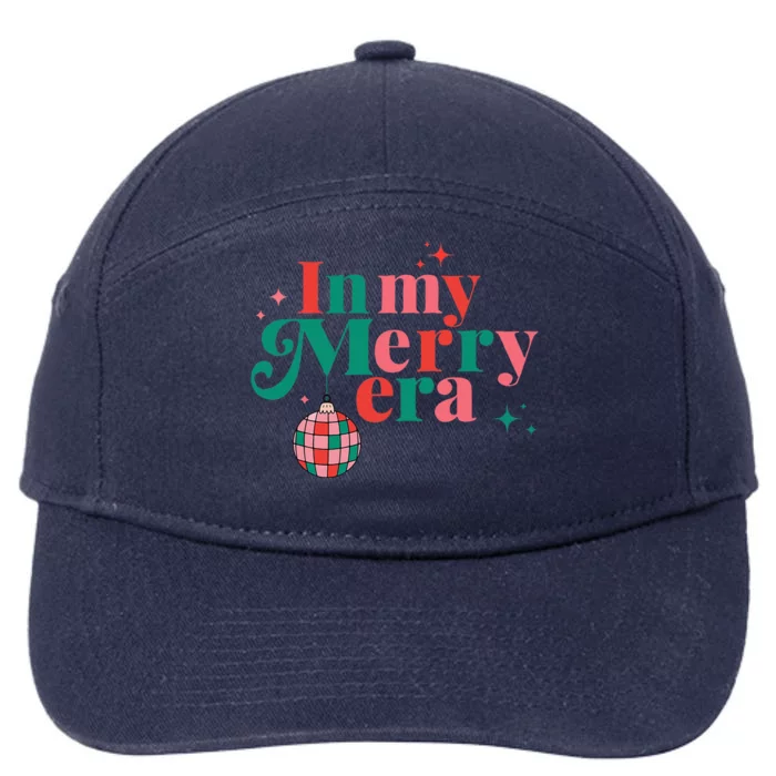 Funny Merry Christmas In My Merry Era Xmas Holiday Christmas 7-Panel Snapback Hat