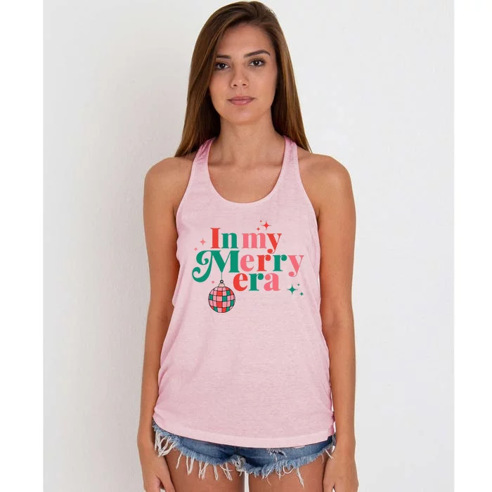 Funny Merry Christmas In My Merry Era Xmas Holiday Christmas Women's Knotted Racerback Tank