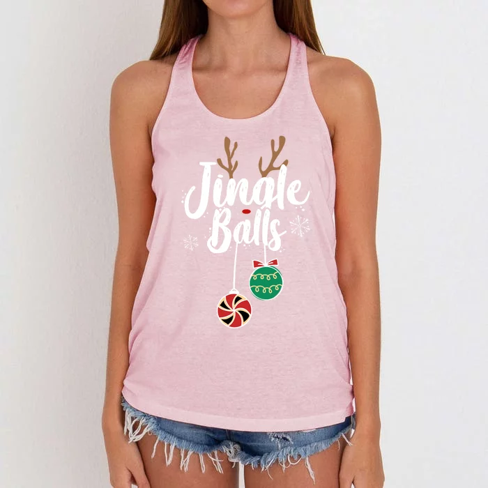 Funny Matching Christmas Couple Chestnuts Jingle Balls Gift Women's Knotted Racerback Tank