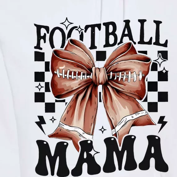 Football Mama Coquette Bow Funny Football Game Day Sport Mom Premium Hoodie