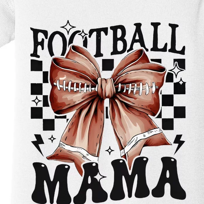 Football Mama Coquette Bow Funny Football Game Day Sport Mom Baby Bodysuit