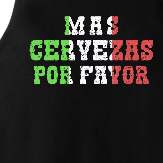 Funny Mas Cerveza Por Favor Joke Drinking Cinco De Mayo Ladies Tri-Blend Wicking Tank