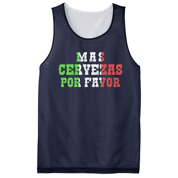 Funny Mas Cerveza Por Favor Joke Drinking Cinco De Mayo Mesh Reversible Basketball Jersey Tank