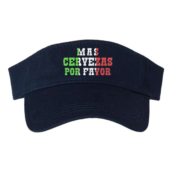 Funny Mas Cerveza Por Favor Joke Drinking Cinco De Mayo Valucap Bio-Washed Visor