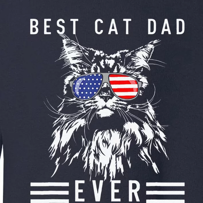 Funny Maine Coon Cat Best Cat Dad Ever Funny Cat Maine Coon Toddler Sweatshirt