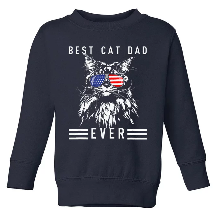 Funny Maine Coon Cat Best Cat Dad Ever Funny Cat Maine Coon Toddler Sweatshirt