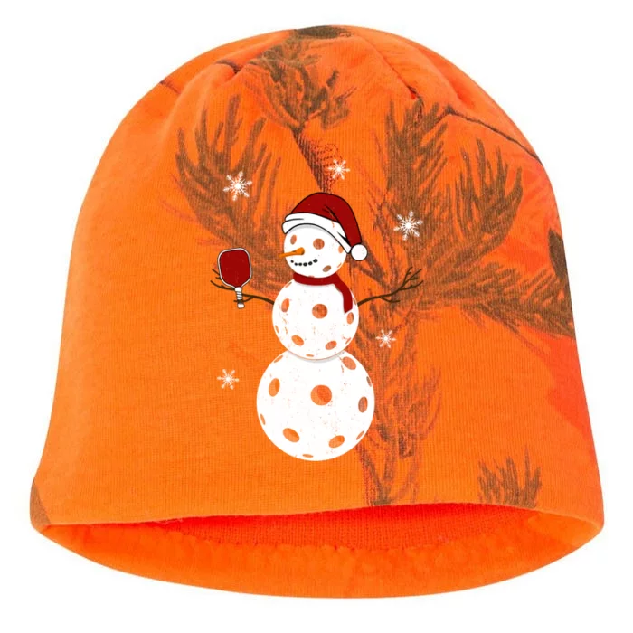 Funny Merry Christmas Snowman Playing Pickleball Kati - Camo Knit Beanie