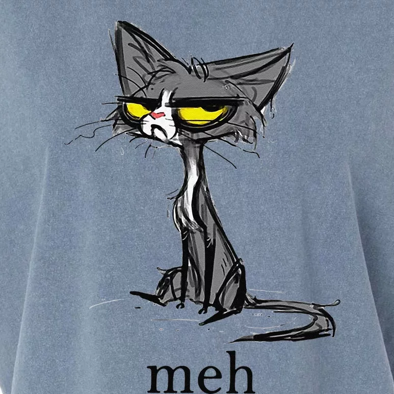 Funny Meh Cat Gift For Cat Lovers Garment-Dyed Women's Muscle Tee