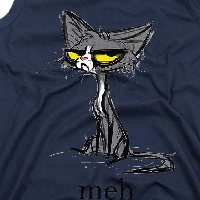 Funny Meh Cat Gift For Cat Lovers Tank Top