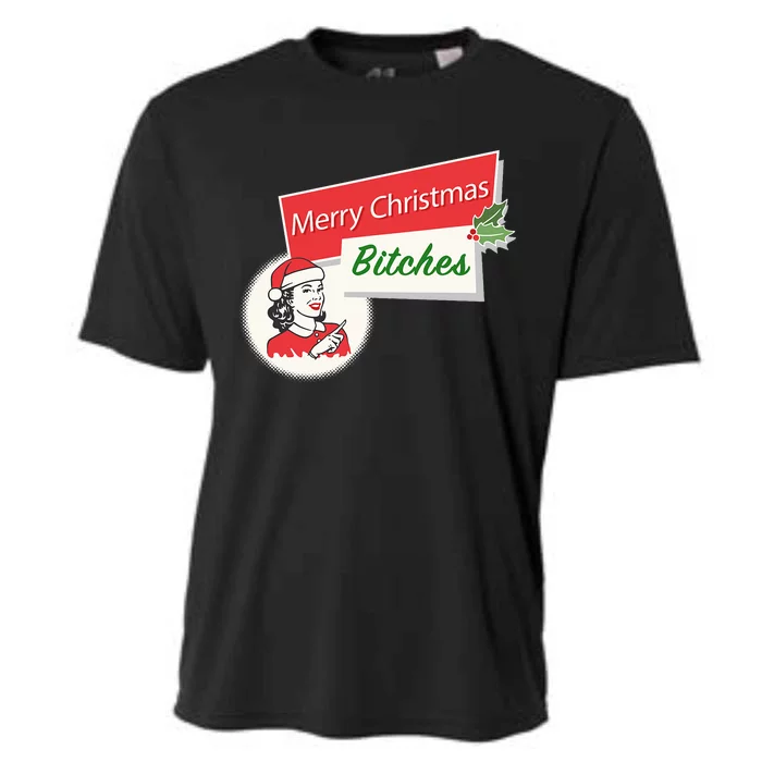 Funny Merry Christmas Bitches Inappropriate Adult Cooling Performance Crew T-Shirt