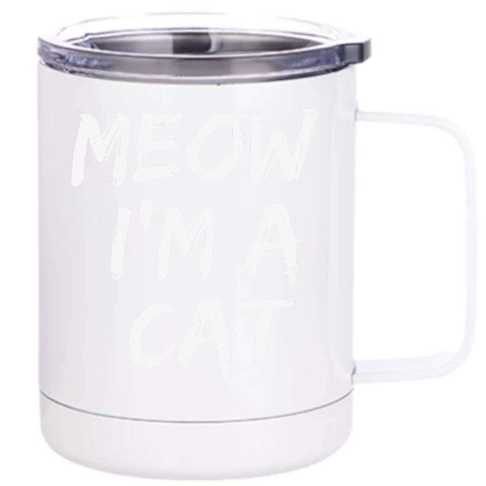 Funny Meow Cat Halloween Costume T Front & Back 12oz Stainless Steel Tumbler Cup