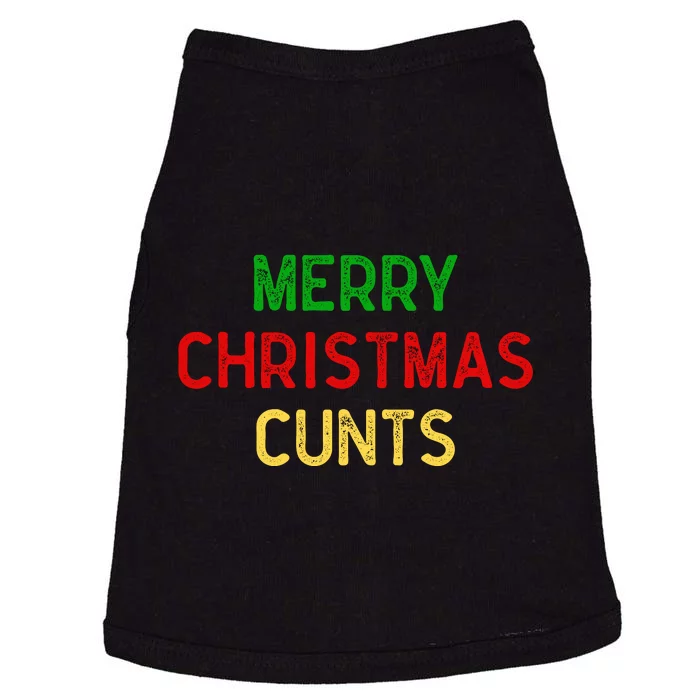 Funny Merry Christmas Cunts Vintage Retro Doggie Tank