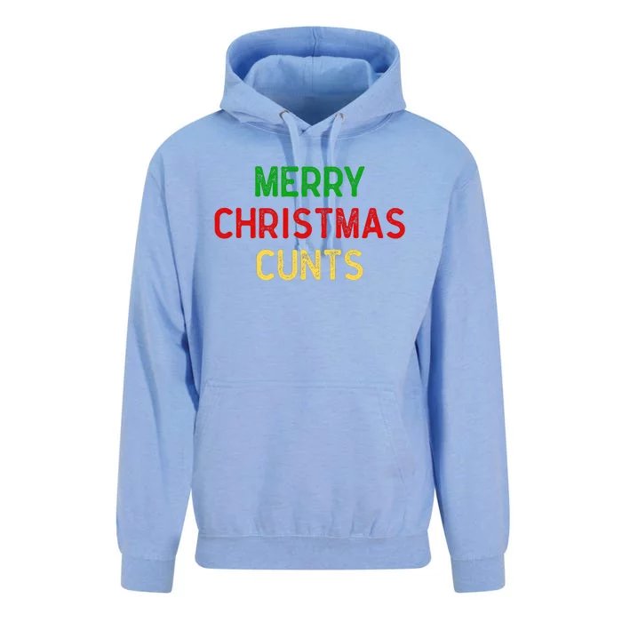 Funny Merry Christmas Cunts Vintage Retro Unisex Surf Hoodie