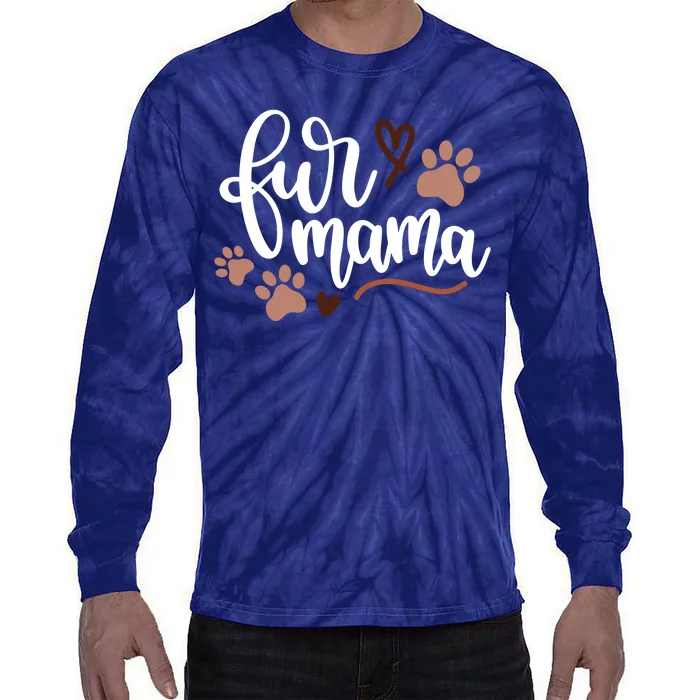 Fur Mama Cute Gift Tie-Dye Long Sleeve Shirt