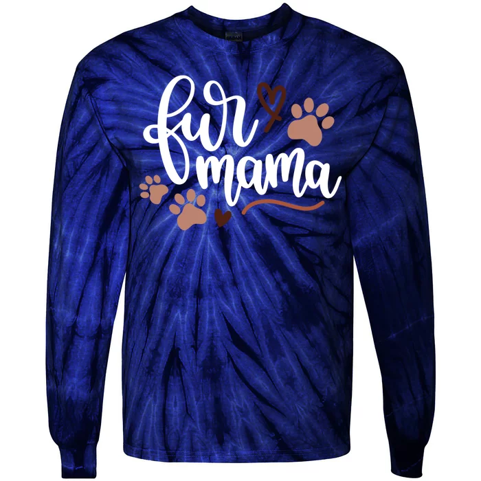 Fur Mama Cute Gift Tie-Dye Long Sleeve Shirt