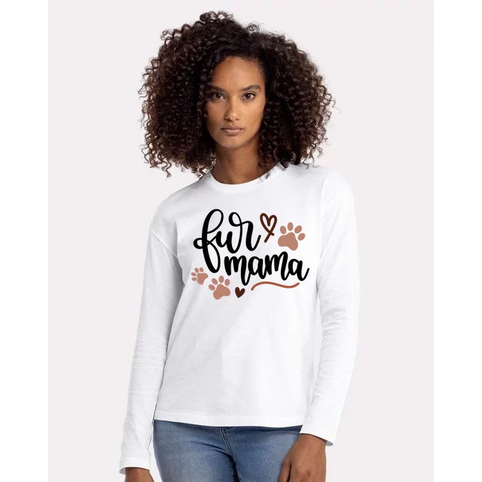 Fur Mama Cute Gift Womens Cotton Relaxed Long Sleeve T-Shirt