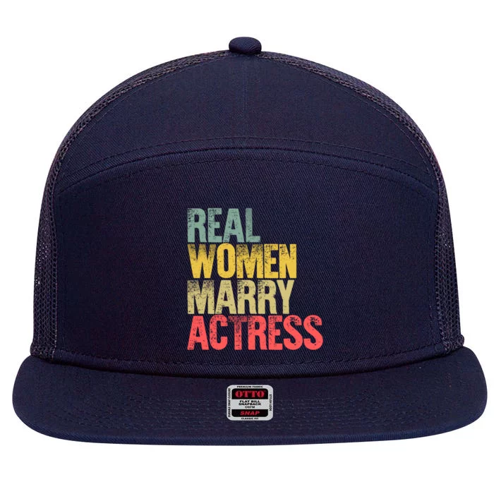 Funny Marriage Cute Gift Real Marry Actress Bride Gift 7 Panel Mesh Trucker Snapback Hat