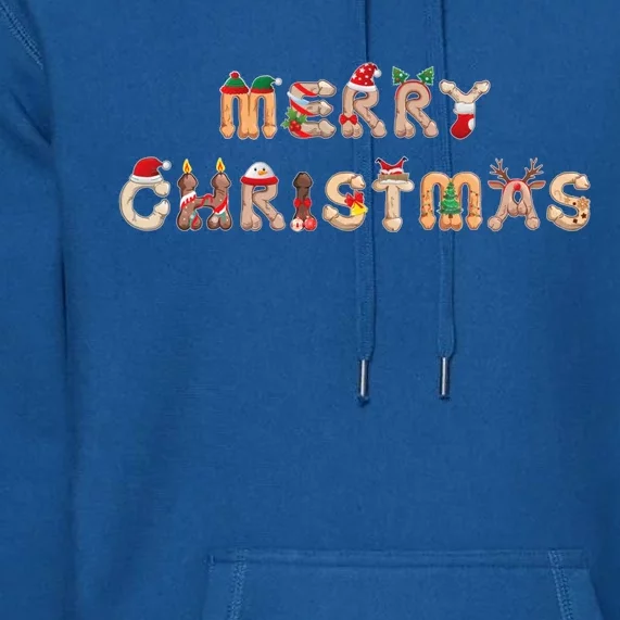 Funny Merry Christmas Crazy Xmas Merry Christmas Alphabet Gift Premium Hoodie