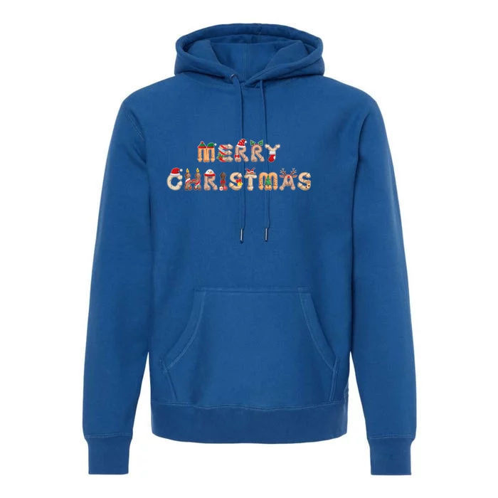 Funny Merry Christmas Crazy Xmas Merry Christmas Alphabet Gift Premium Hoodie