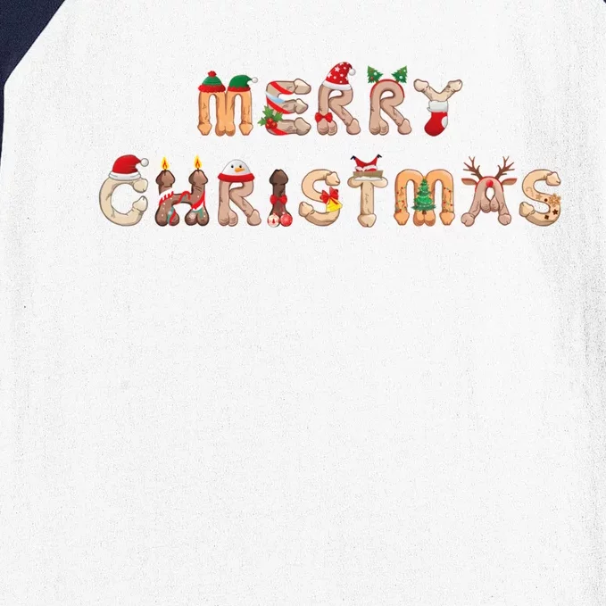 Funny Merry Christmas Crazy Xmas Merry Christmas Alphabet Gift Baseball Sleeve Shirt