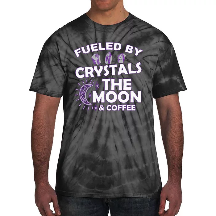 Full Moon Crystals & CoffeeOccultWitchWicca Tie-Dye T-Shirt