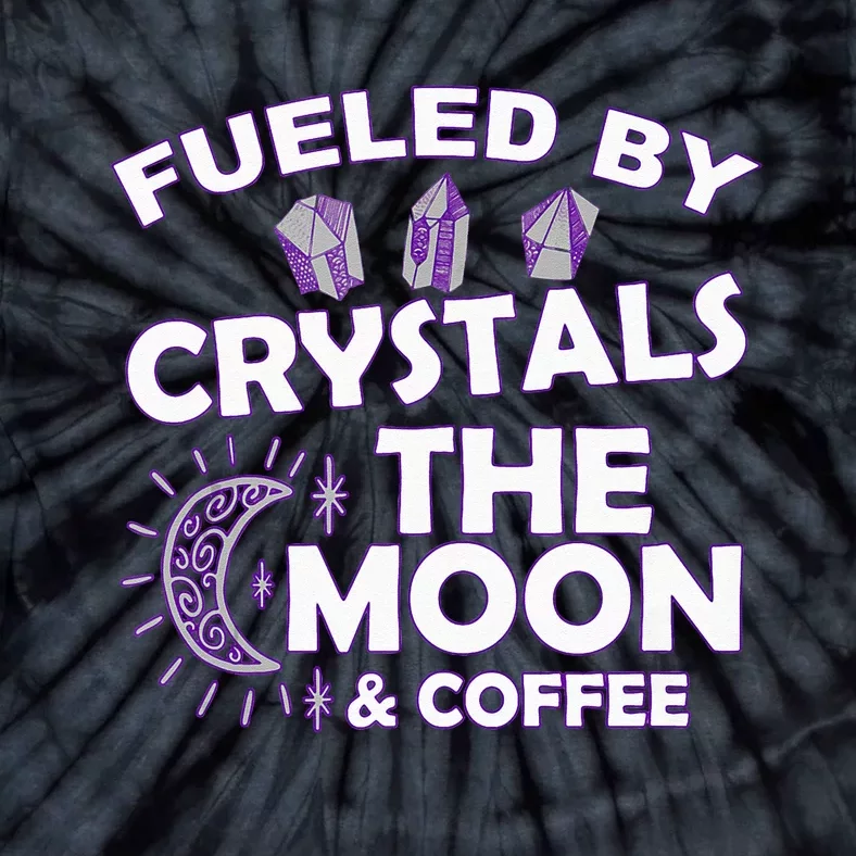 Full Moon Crystals & CoffeeOccultWitchWicca Tie-Dye T-Shirt