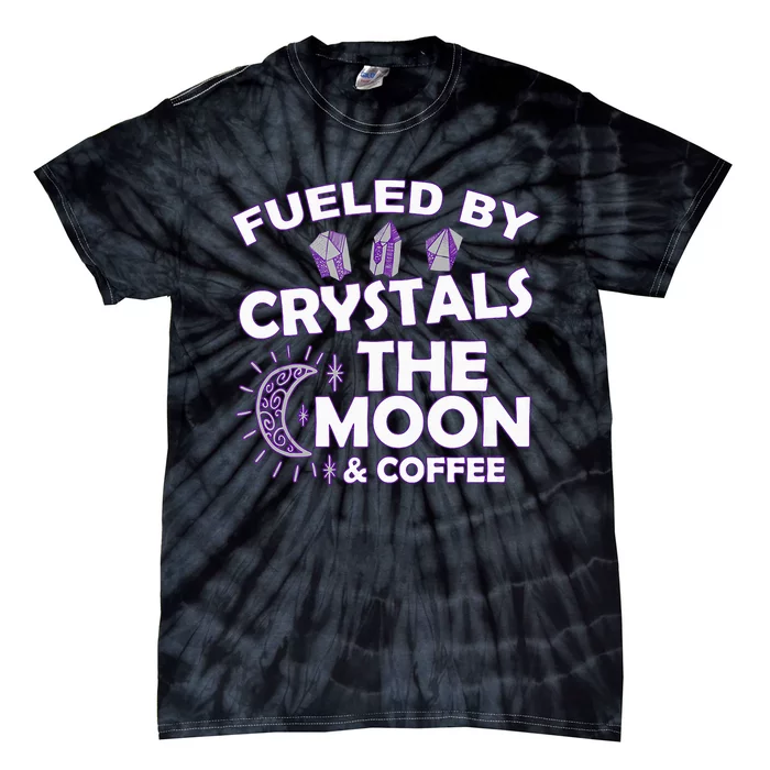 Full Moon Crystals & CoffeeOccultWitchWicca Tie-Dye T-Shirt