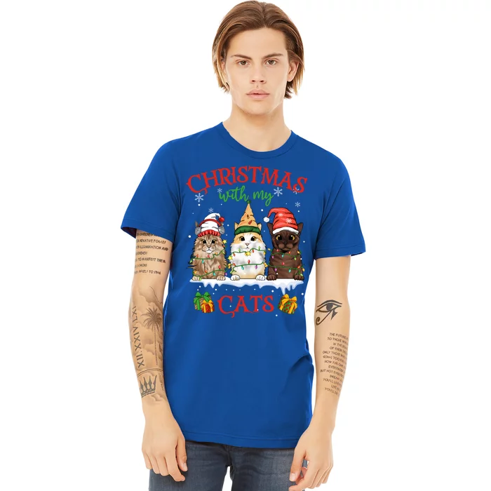 Feline Meowy Catmas Lover Christmas With My Cats Meaningful Gift Premium T-Shirt