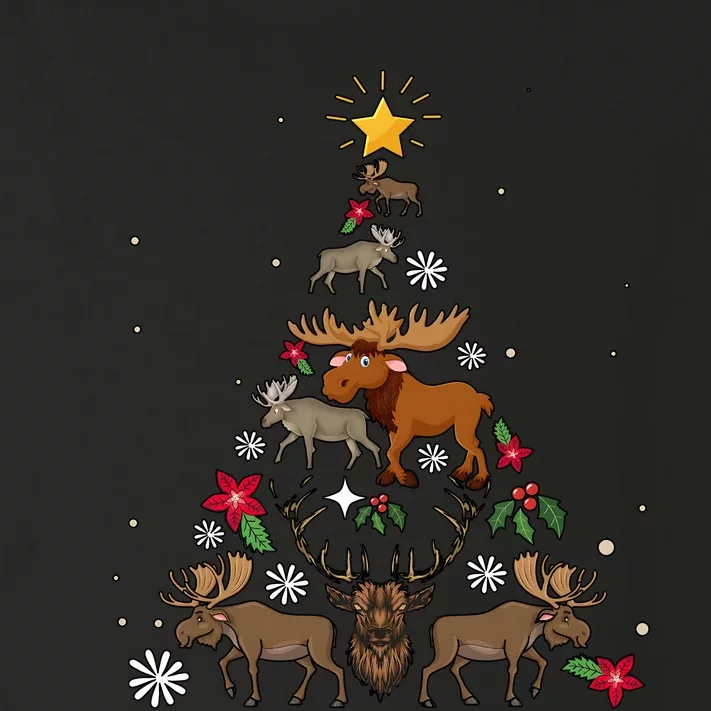 Funny Moose Christmas Tree Happy Holiday Season Toddler Long Sleeve Shirt