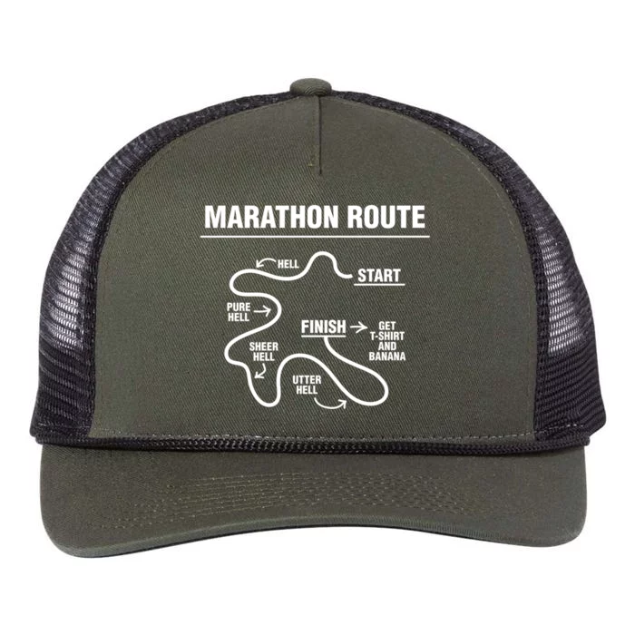 Funny Marathon Cool Gift Retro Rope Trucker Hat Cap