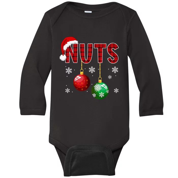 Funny Matching Chestnuts Christmas Couples Nuts Baby Long Sleeve Bodysuit