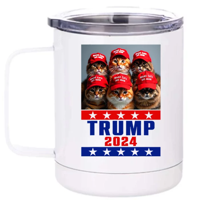 Funny Make Cats Save Again Trump Usa President Election 2024 Front & Back 12oz Stainless Steel Tumbler Cup