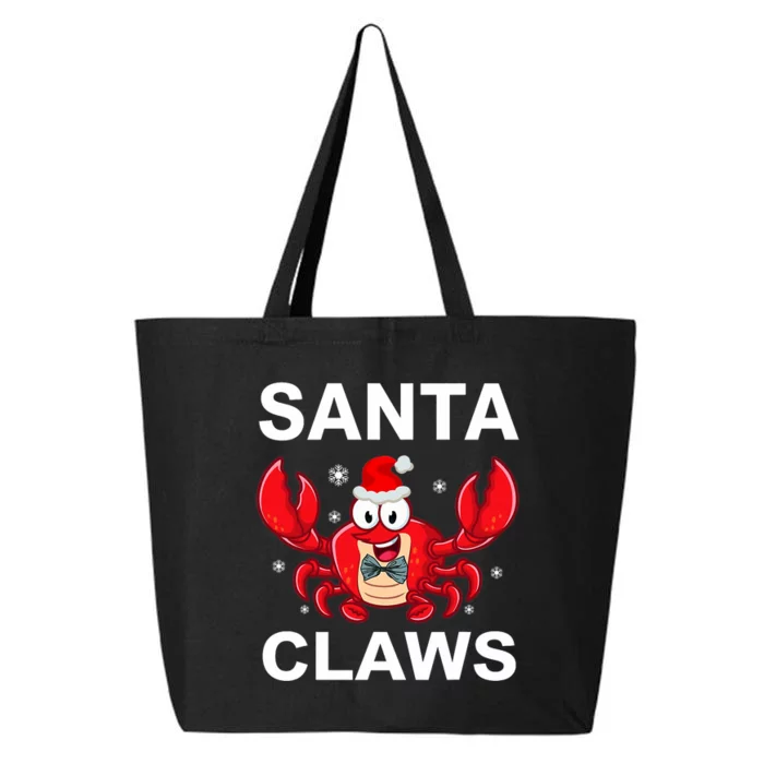 Funny Merry Christmas Santa Claw Crab Crustacean Claus Xmas 25L Jumbo Tote