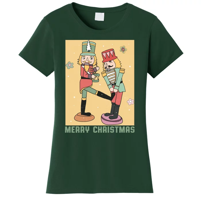 Funny Merry Christmas Nut Cracker Getting Nut Cracked Women's T-Shirt