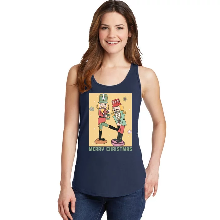 Funny Merry Christmas Nut Cracker Getting Nut Cracked Ladies Essential Tank