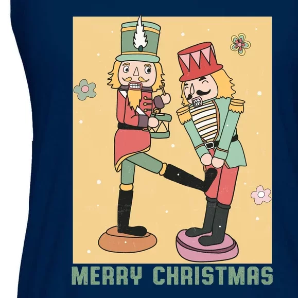 Funny Merry Christmas Nut Cracker Getting Nut Cracked Ladies Essential Flowy Tank