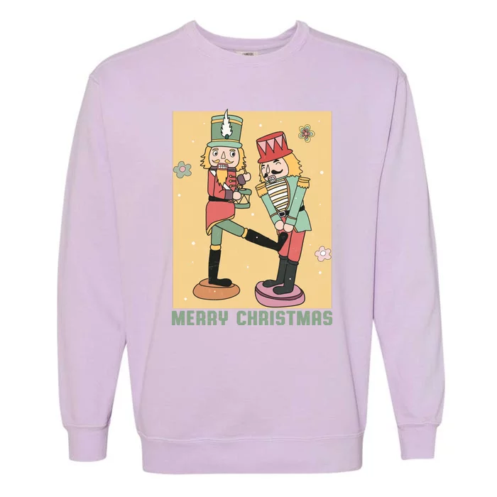 Funny Merry Christmas Nut Cracker Getting Nut Cracked Garment-Dyed Sweatshirt