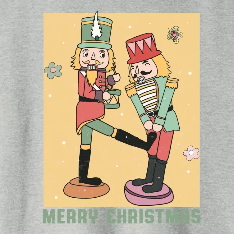 Funny Merry Christmas Nut Cracker Getting Nut Cracked Women's Crop Top Tee