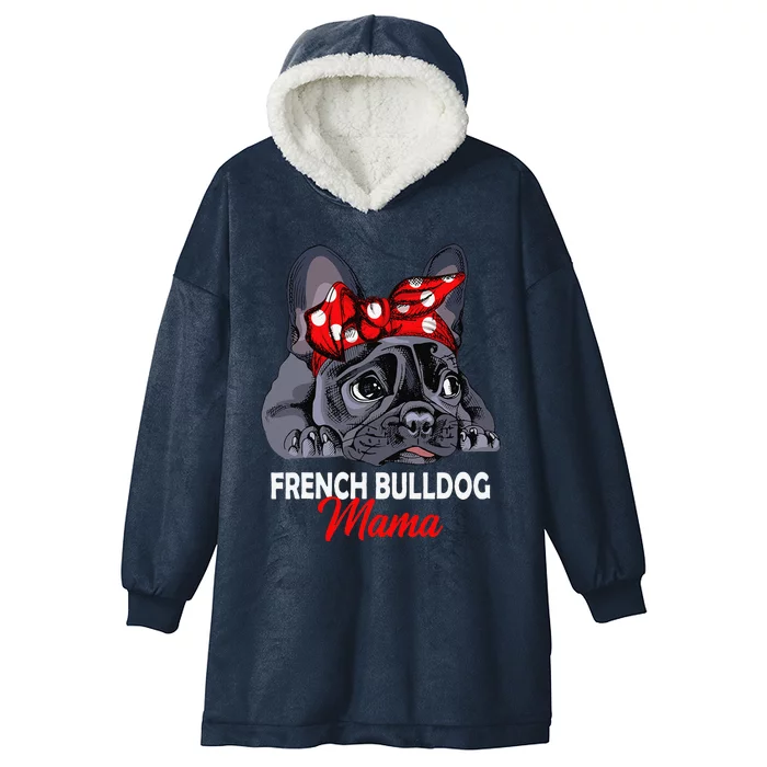 Frenchie Mama Cute French Bulldog Dog Mom Funny Womens Gift Hooded Wearable Blanket